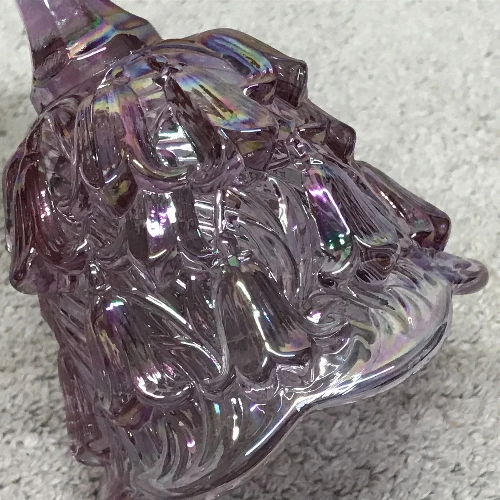Vintage Fenton Lily of the Valley‎ Carnival Glass Bell Iridescent Lavender 6.5